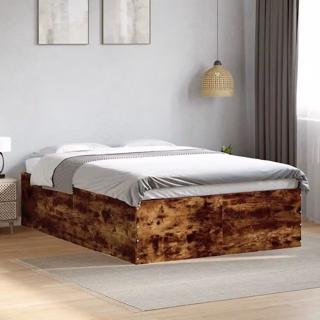 Giroletto-Struttura Letto Rovere Fumo 120x200 cm in Legno Multistrato 948667