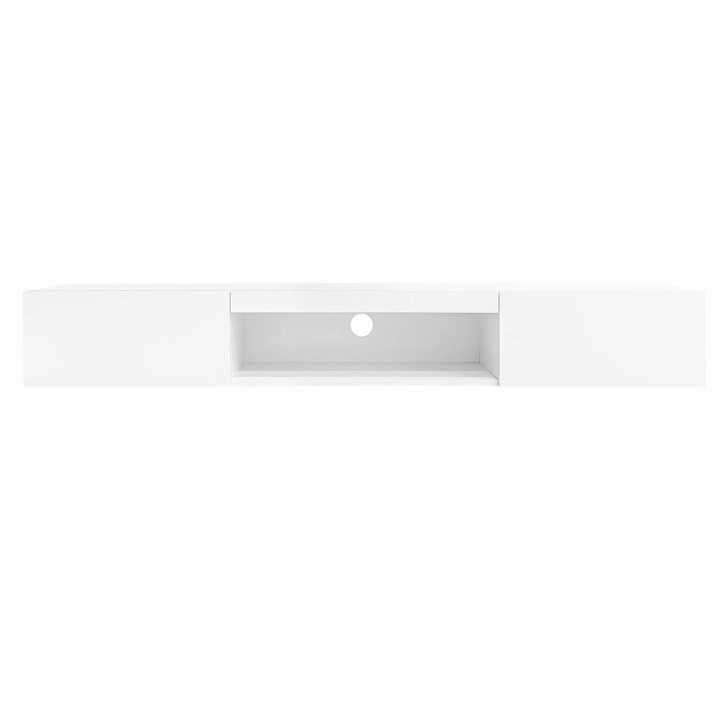 Mobile TV moderno sospeso a parete con illuminazione LED integrata e controllo Bluetooth, Bianco, L: 160 cm, P: 31 cm, H: 22 cm – 2