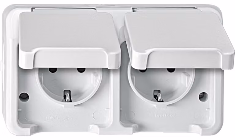 MERTEN SCHUKO-Doppel-Steckdose mit BRS polarweiss AQUASTAR MEG2320-8019 MEG2320-8019 (MEG2320-8019)
