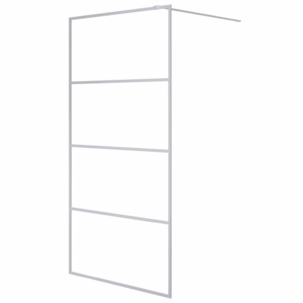 Parete Doccia Walk In vidaXL in Vetro Trasparente con Profilo Argento L: 100 cm, H: 195 cm – 2