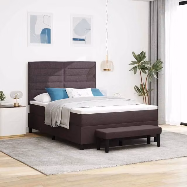 Letto ibrido con molle a sacchetto vidaXL in tessuto marrone L/P: 140 x 190 cm