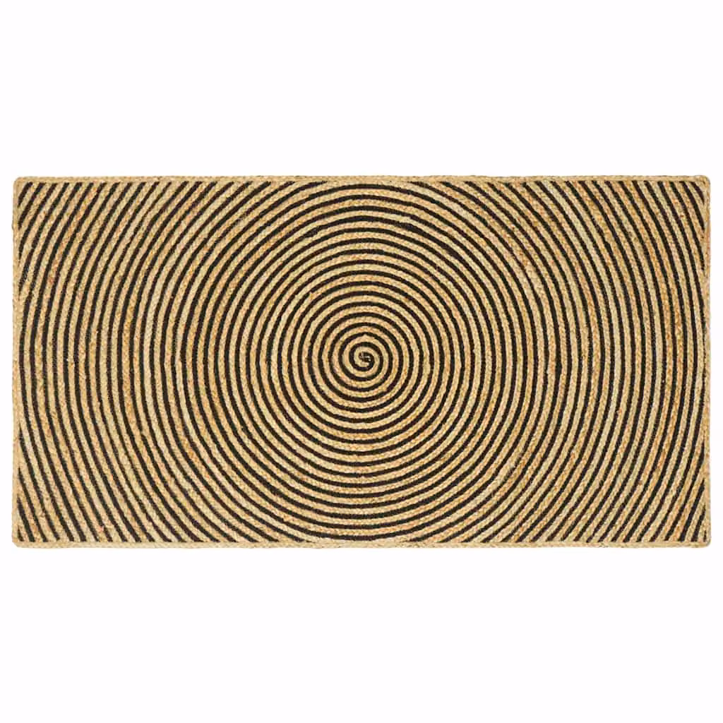 Tappeto da area moderno vidaXL in juta nero L: 150 cm, P: 80 cm
