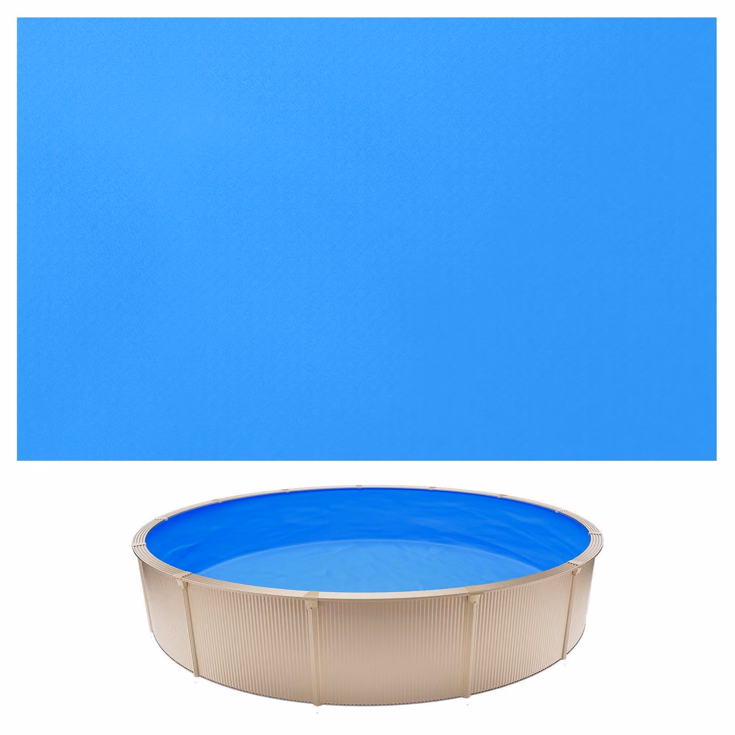 Rivestimento interno in PVC per piscina - Rivestimento con sovrapposizione - Per piscine con diametro di 3,6 m - Per pareti alte 90 cm - Spessore 0,4 mm in PVC - Rivestimento di ricambio per piscine fuori terra - Blu