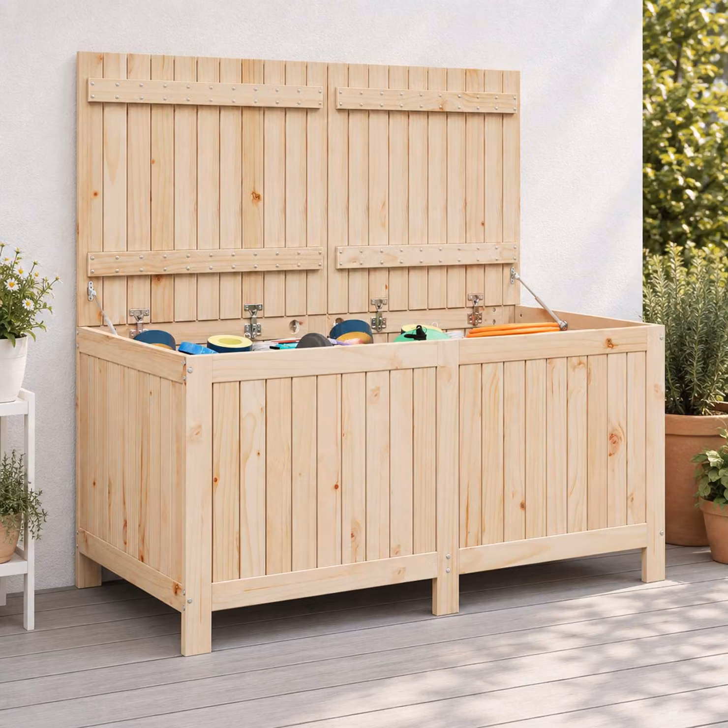 vidaXL Scatola di Stoccaggio per Giardino 359 L Legno Massello di Pino