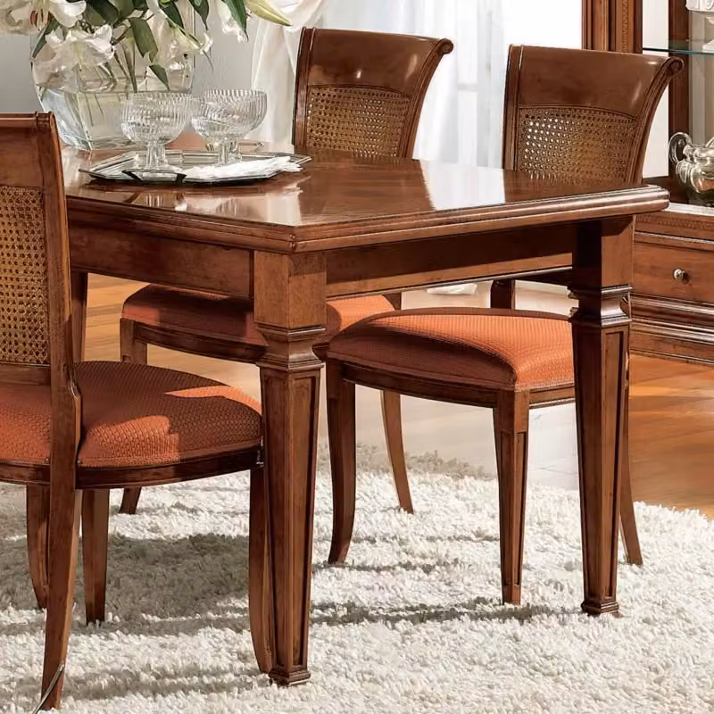 Tavolo rettangolare classico allungabile in legno con intarsio Bassano Mobili 2G L/P/H: 170 x 90 x 80 cm – 4