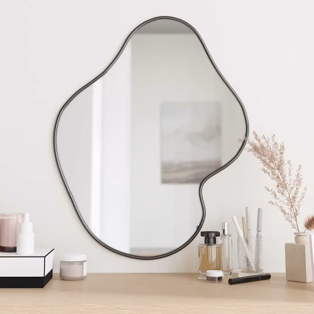 Specchio da parete rettangolare minimalista vidaXL nero L: 60 cm, H: 50 cm