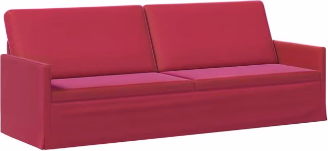 Divano a 3 posti vidaXL in velluto rosso con struttura in metallo, L: 220 cm, P: 81 cm, H: 82 cm