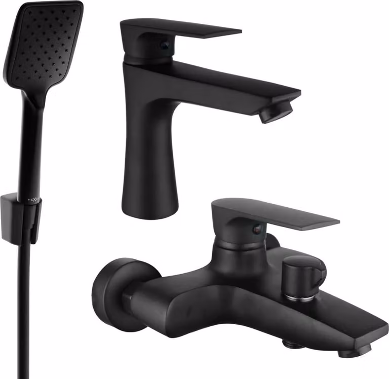 Mexen Axel R62 set da vasca, nero - 73803R62-70