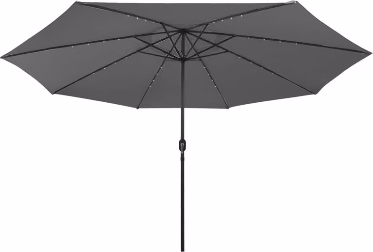 vidaXL Ombrellone con illuminazione LED 400 cm antracite