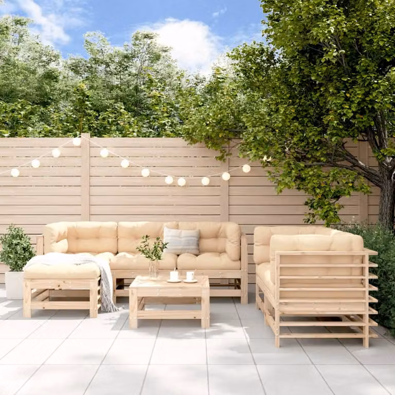 Maison Exclusive - Set Salotto da Giardino 7 pz in Legno Massello di Pino