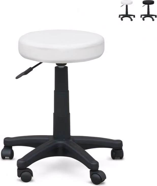 Sgabello Roll Sgabello da lavoro Sedia da ufficio Sgabello Speedy - Bianco
