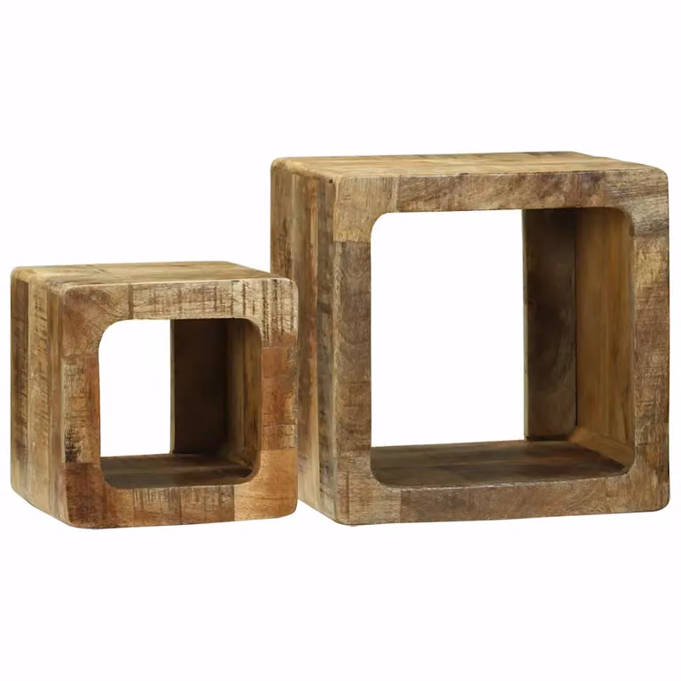 Set di 2 unità TV moderne vidaXL in legno di mango massello marrone L/P/H: 36 x 30 x 36 cm