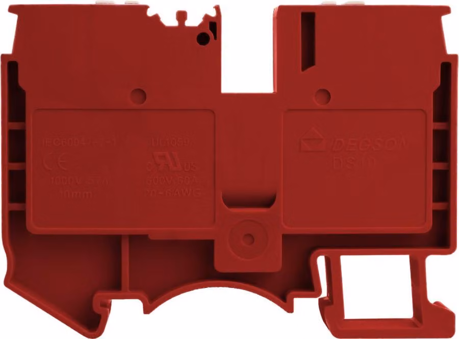 Morsettiera 10mm2 Morsetto passante rosso UL