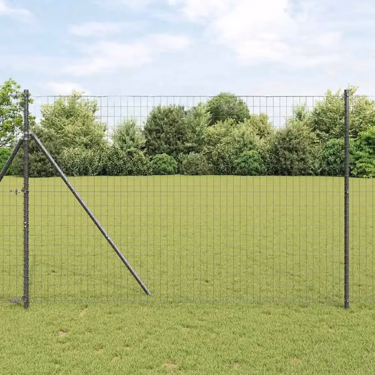 Recinzione in ferro rivestito in PVC vidaXL Grigio, H: 160 cm, L: 10 m