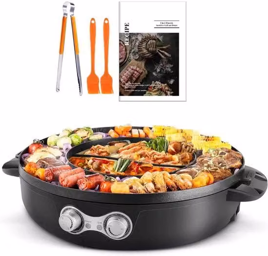 Griglia elettrica per BBQ e hotpot gourmet