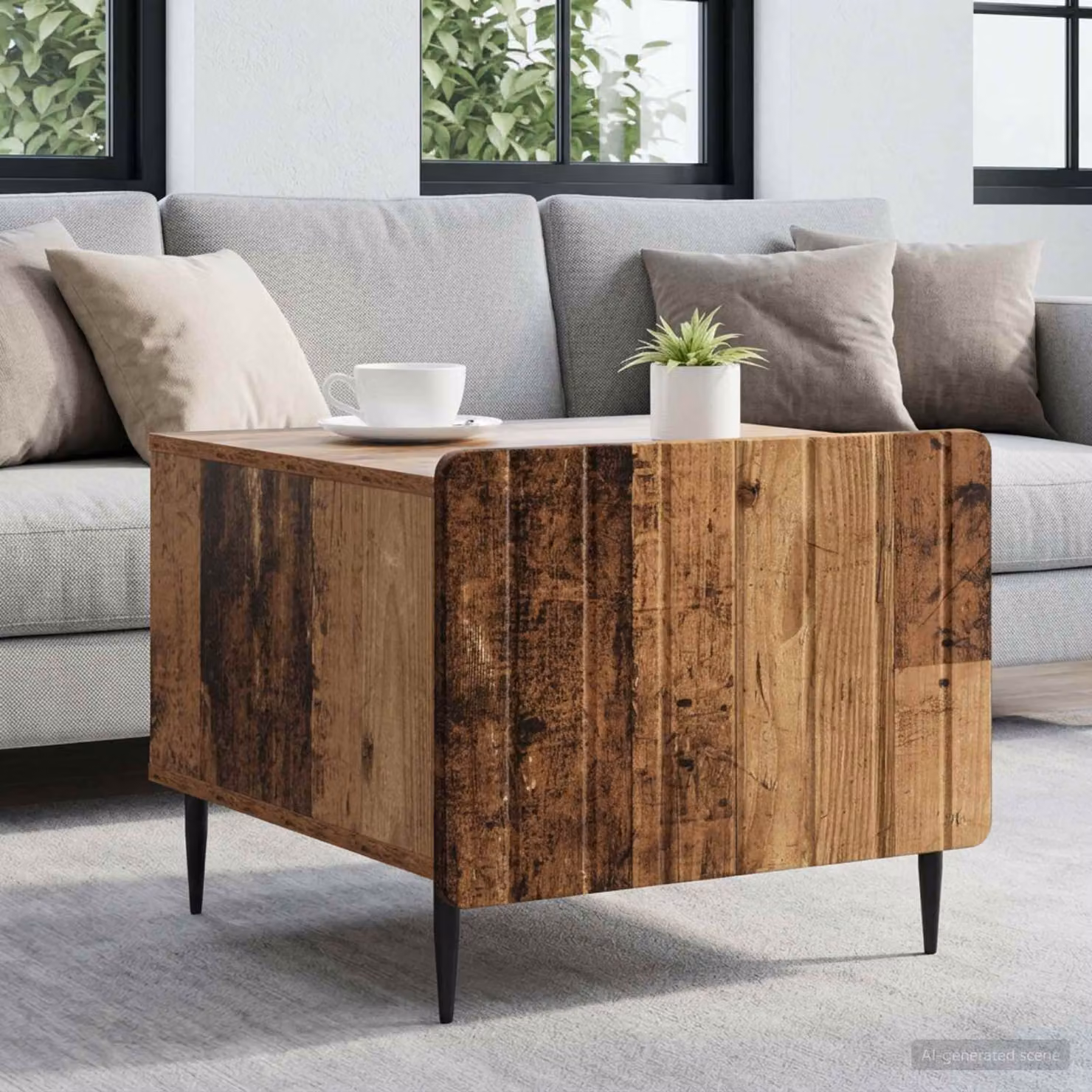 vidaXL Tavolino da salotto moderno in legno marrone con cassetto L/P/H: 49 x 50 x 42 cm