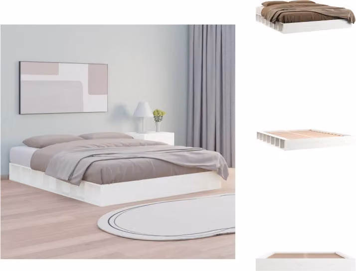 vidaXL Letto in legno massiccio bianco 200x200 cm - Letti & reti