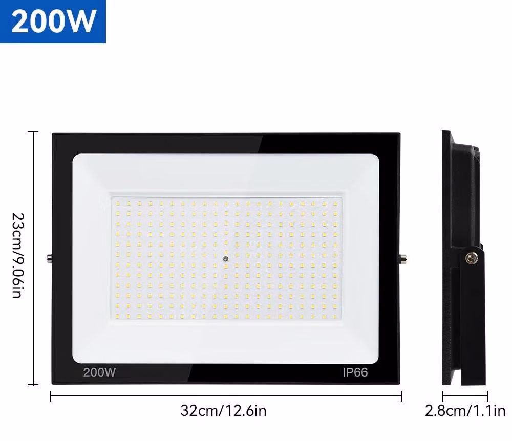 Lampada da esterno - Apparecchio a parete a LED - 200 W - 1 unità - Grado di protezione IP66 - Alluminio - Bianco freddo