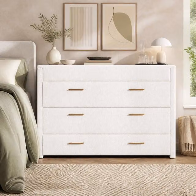 Letto a scomparsa 140x200 cm in lino beige con cassettone e prese USB/Tipo-C, trasformabile con vano portaoggetti