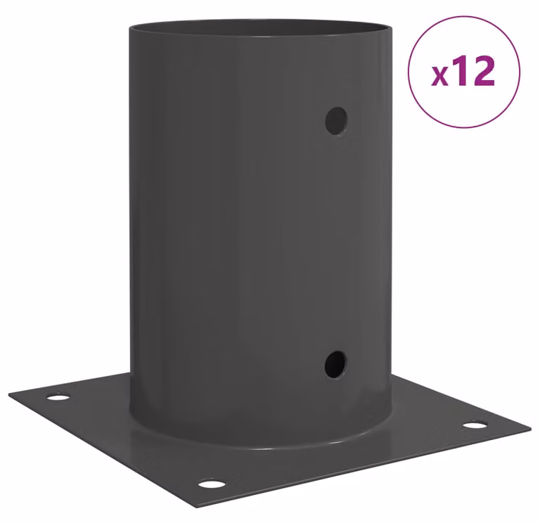Ancora rotonda per terreno 12 pcs Antracite 15 x 15 x 15 cm