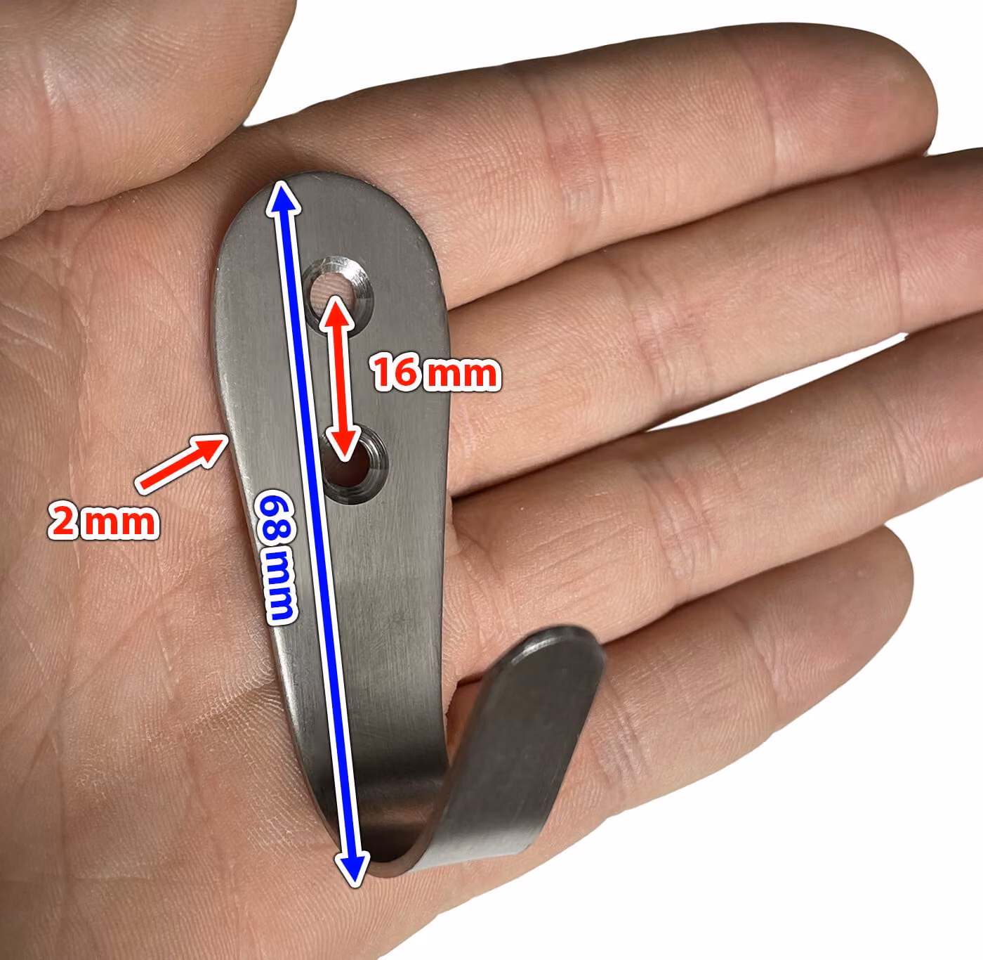 Set di 10 robusti ganci in metallo (acciaio inossidabile)