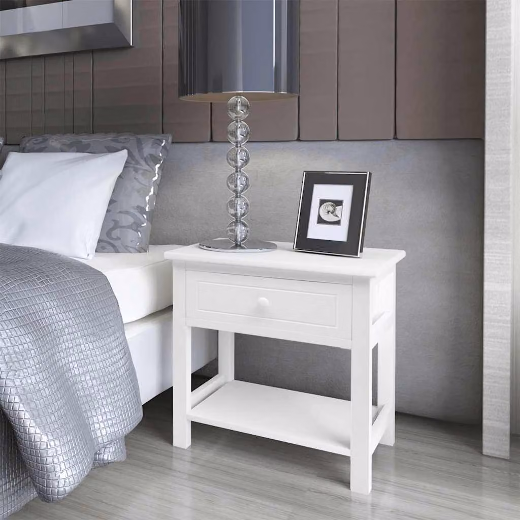 Set di 2 comodini bianchi moderni vidaXL in legno e MDF con cassetti soft-close