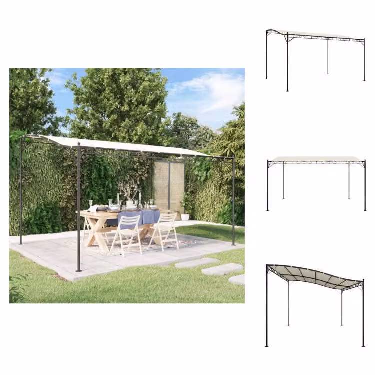 vidaXL Tenda da sole crema 4x3 m 180 g/m² in tessuto e acciaio - Padiglioni e tende per feste