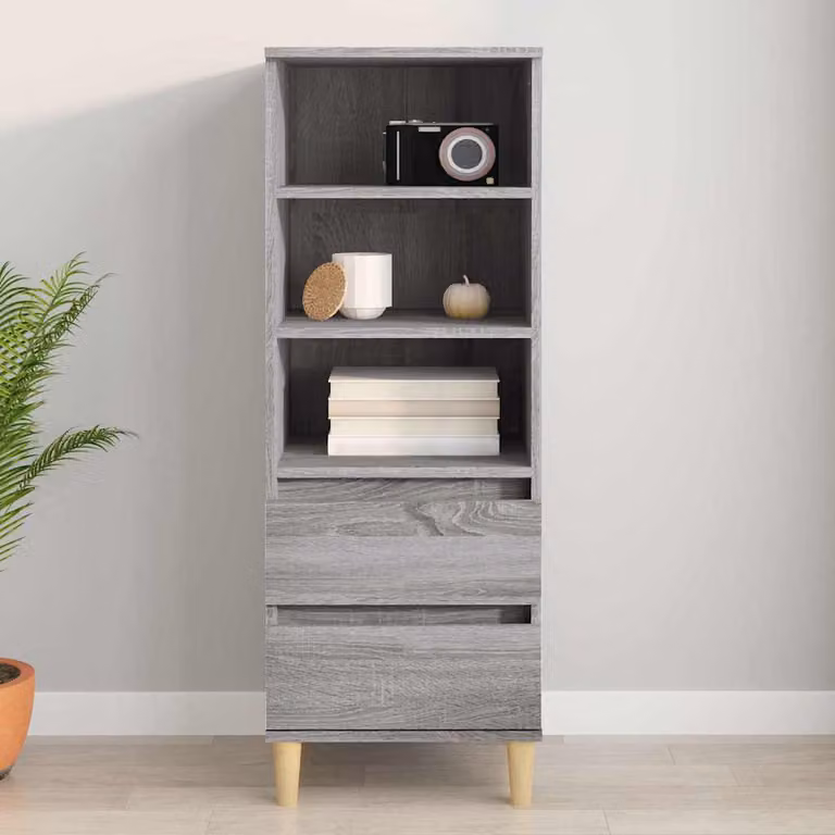 Credenza vidaXL in legno multistrato e MDF Grigio Sonoma, L 40 cm x P 36 cm x H 110 cm