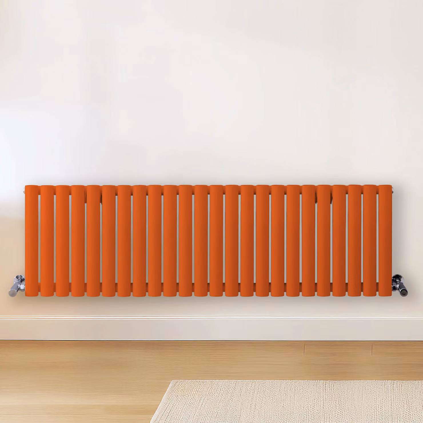 Radiatore di Design Orizzontale  Arancione (Sunset Orange) -  400mm x 1416mm  - Pannello Doppio  - Revive