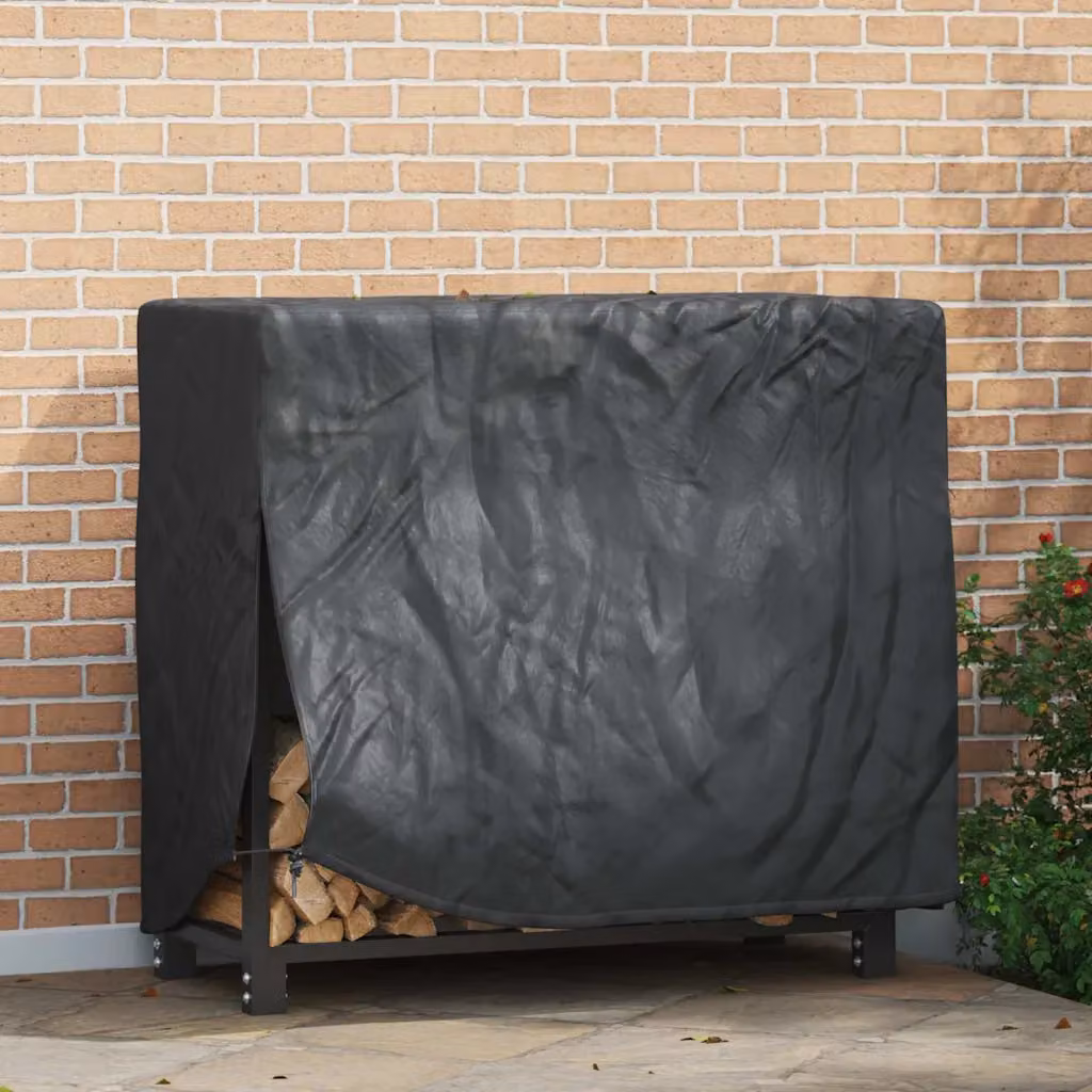 Copertura per portalegna vidaXL in tessuto Oxford 210D nero L 122 x P 61 x H 106 cm