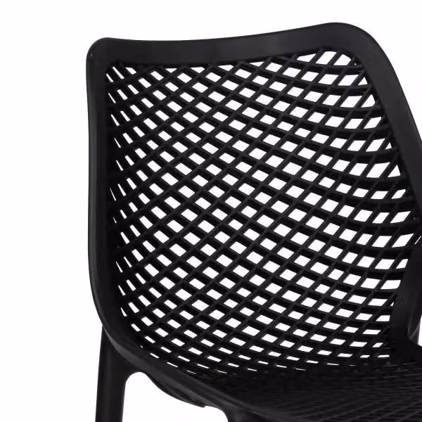 Set di 4 sedie design impilabili in polipropilene e fibra di vetro Mobili 2G colore antracite L: 50 cm, P: 60 cm, H: 82 cm – 4