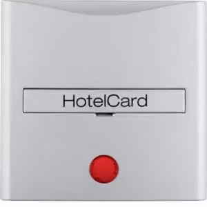 Berker 16401404 Copriinterruttore Hotelcard con stampa e lente rossa in alluminio opaco Berker B.7