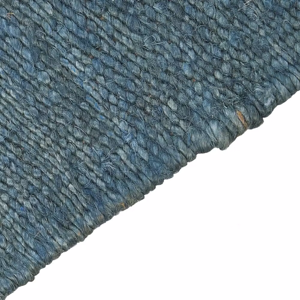 Tappeto Beliani in iuta blu turchese, tessuto a mano con frange in stile boho, L: 230 cm, P: 160 cm – 2