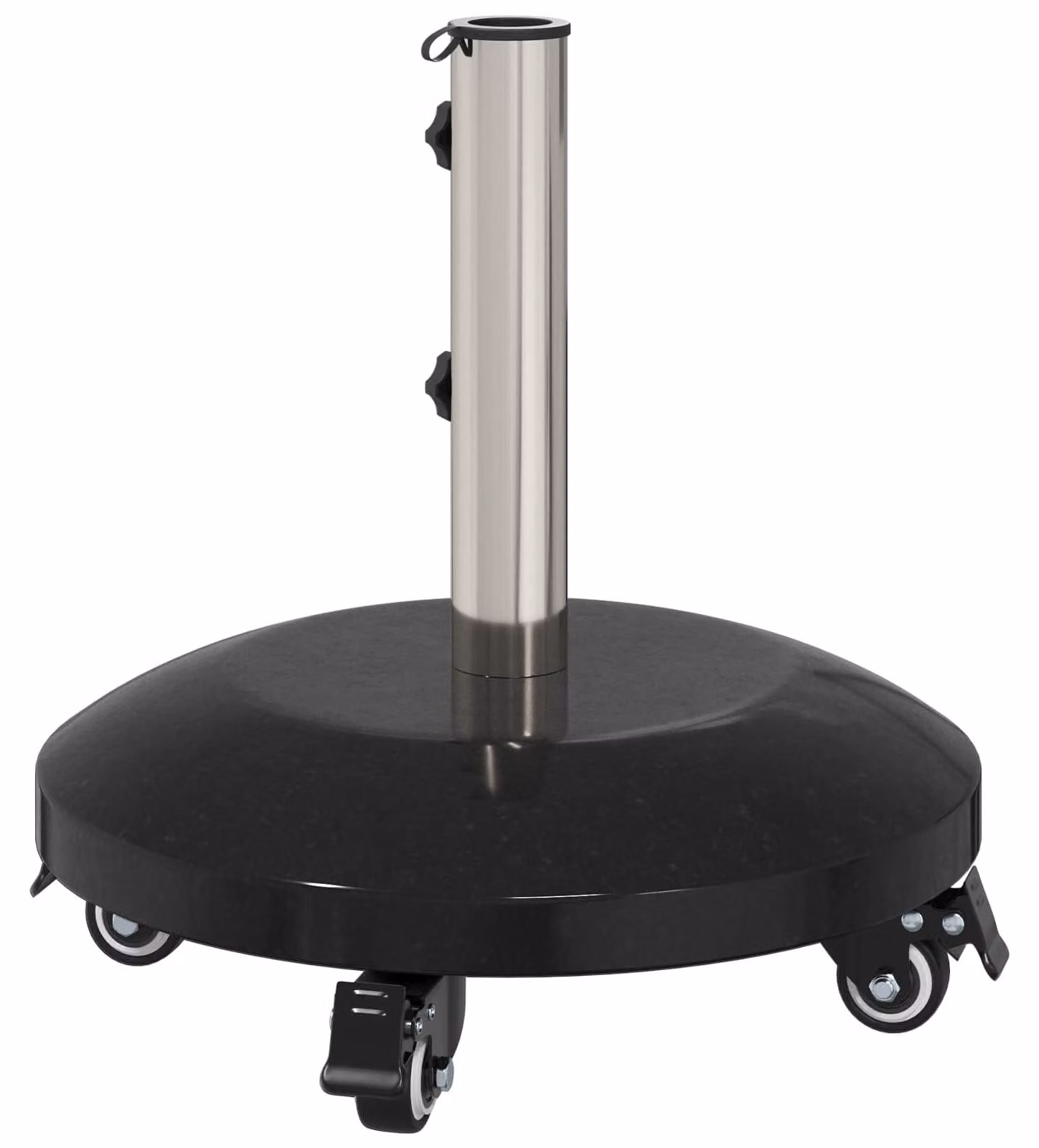 Supporto per ombrellone in granito, con ruote, per pali da 40-50 mm, peso 29 kg, colore nero