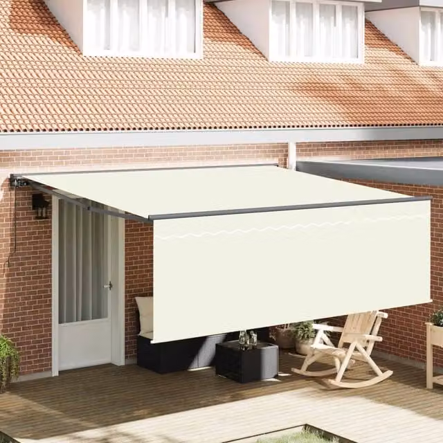 Tenda retrattile Crema 400 × 300 cm Poliestere e Alluminio 3330493