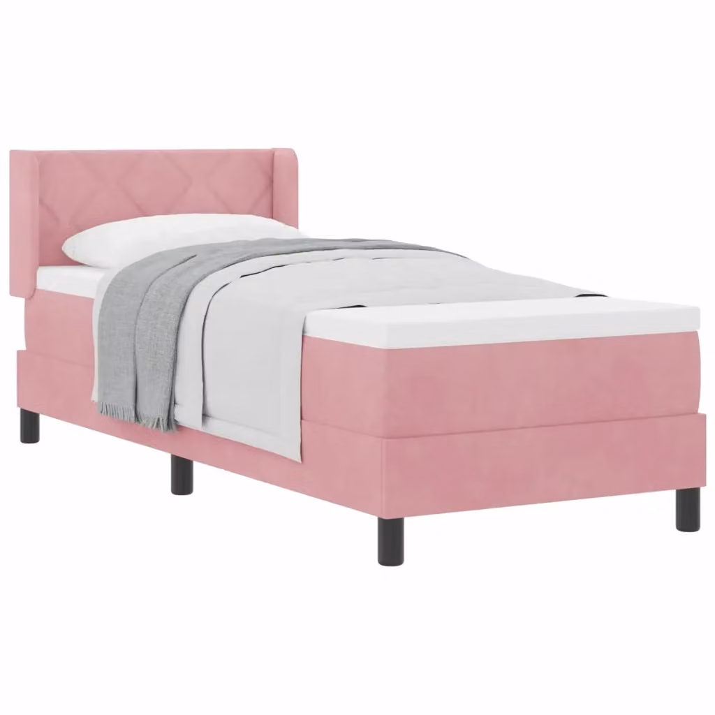 Letto ibrido con testiera in velluto rosa vidaXL L: 200 cm, P: 80 cm, H: 80 cm – 2