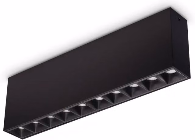 Plafoniera LED Lika Ideal Lux nera dimmerabile con luce naturale 4000K