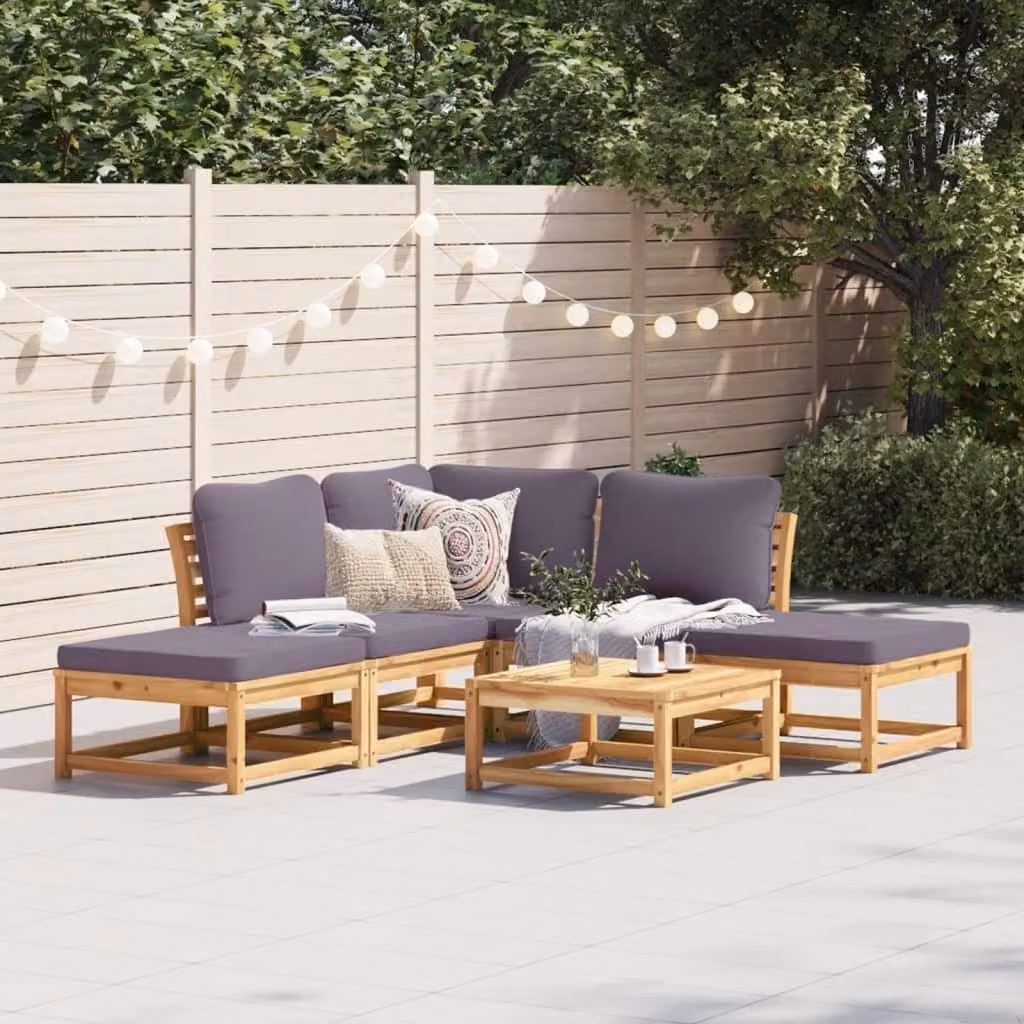 Maison Exclusive - Set Salotto da Giardino 6 pz con Cuscini in Massello di Acacia