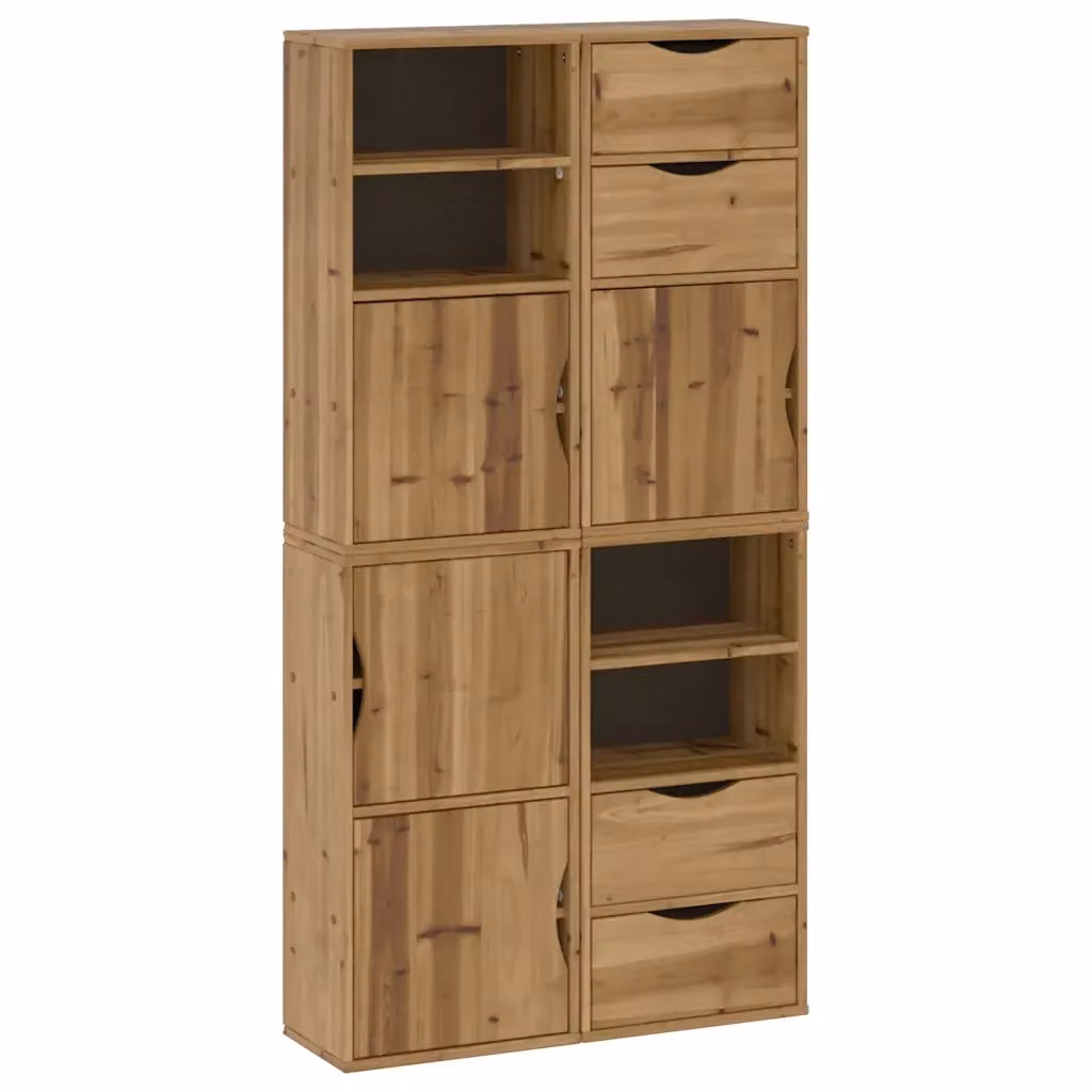 Set di 4 armadietti a muro vidaXL ODDA in legno di pino rustico marrone L/P/H: 40 x 24 x 79 cm – 2