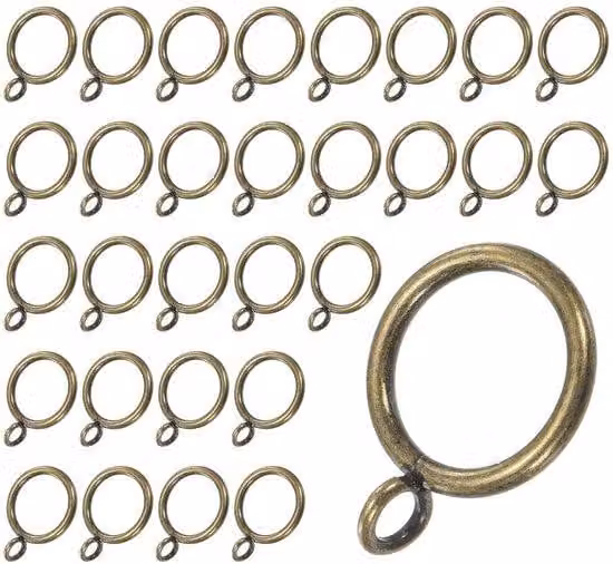 Anelli per tende in bronzo verde, 30 pezzi, inossidabili, 30 cm