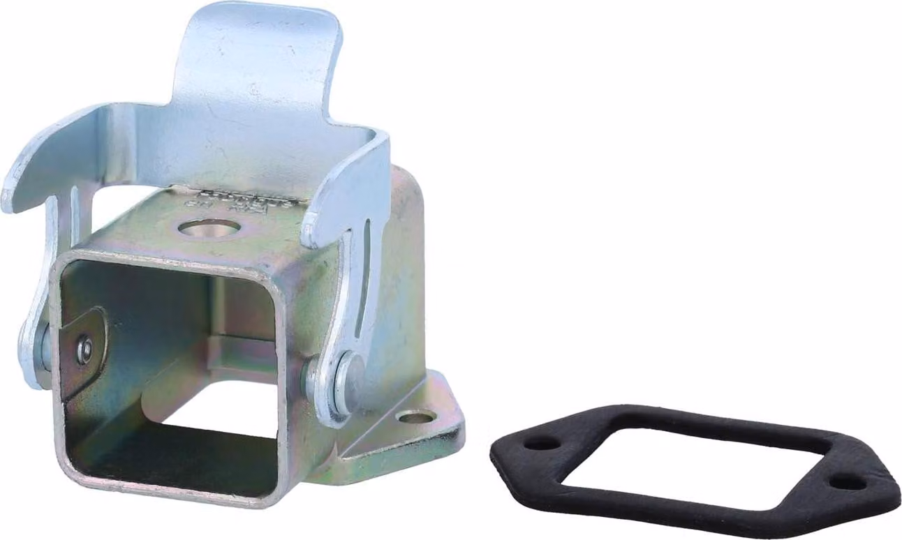 Custodia angolata HARTING Han 3A EMV, con 1 staffa e 1 staffa di sicurezza, in metallo - 1 pezzo
