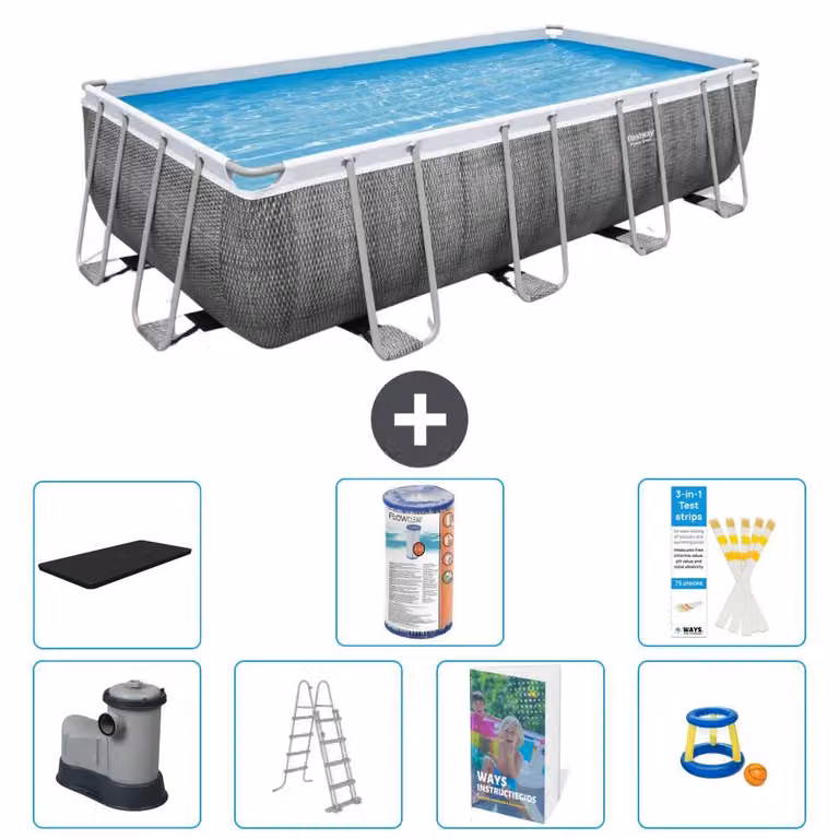 Bestway Power Steel, piscina rettangolare - 549x274x122 cm - 6 pezzi, modello S541