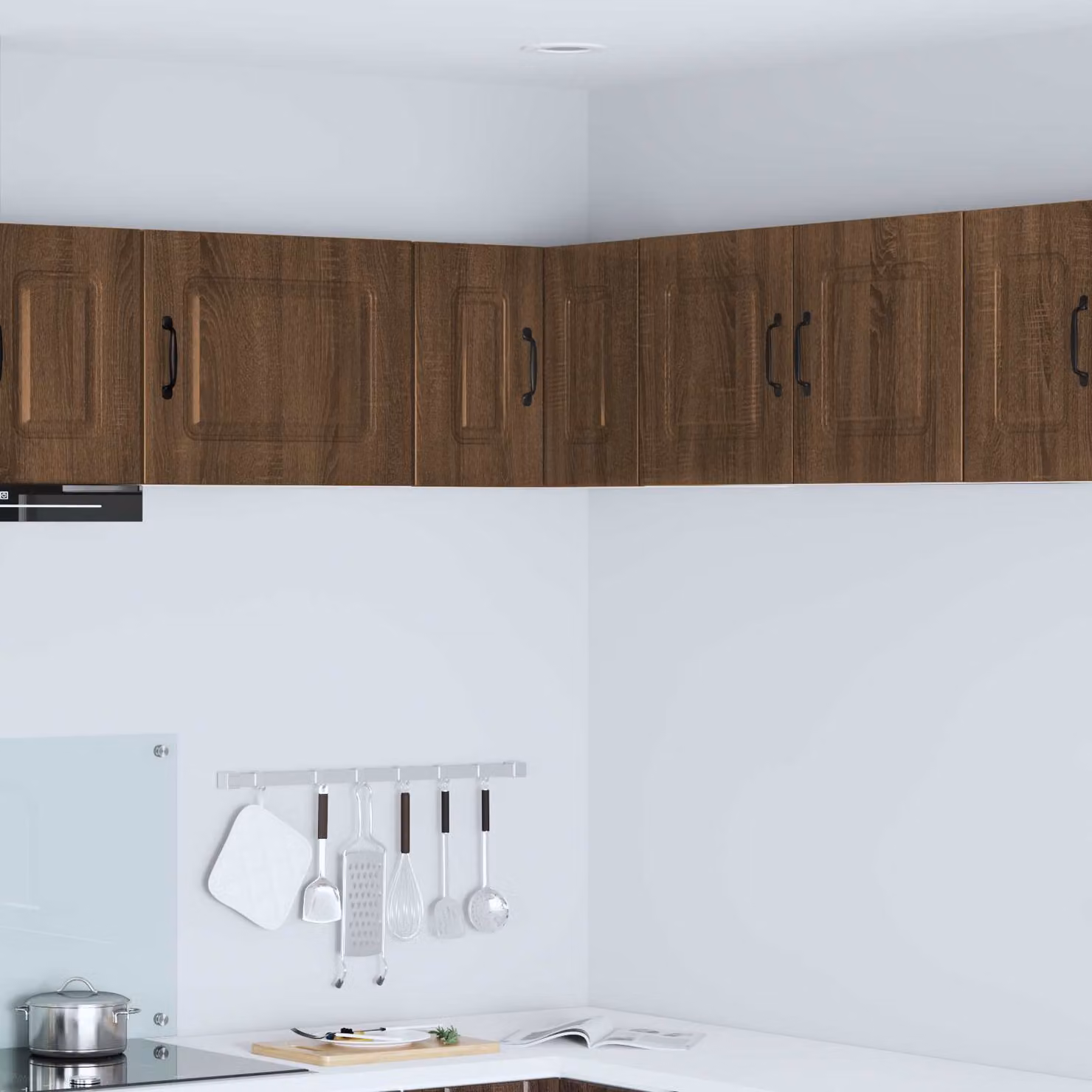 vidaXL Mobile Unità a muro per cucina in Rovere Marrone con Ante a Battente e Ripiani Interni L/P/H: 57 x 57 x 40 cm