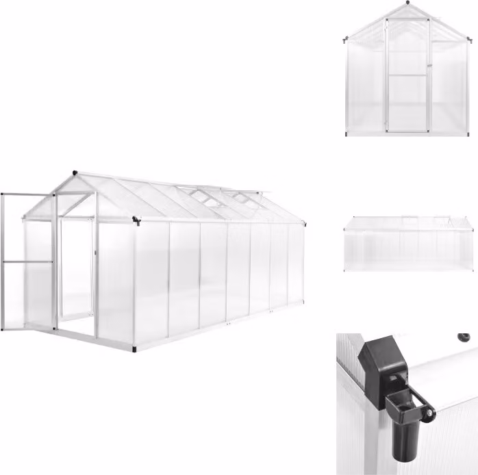 vidaXL Serra in alluminio 421x190x195 cm 15,6 m³ - Serre