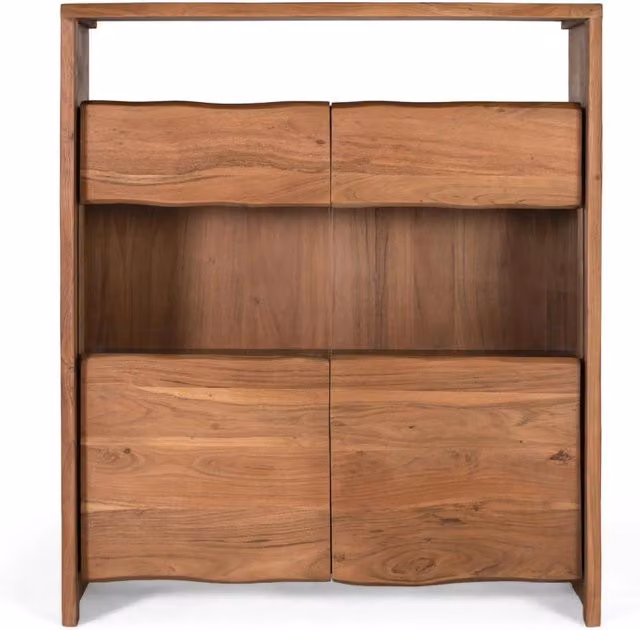 Credenza moderna in legno di acacia e vetro marrone di Giner Y Colomer – 1