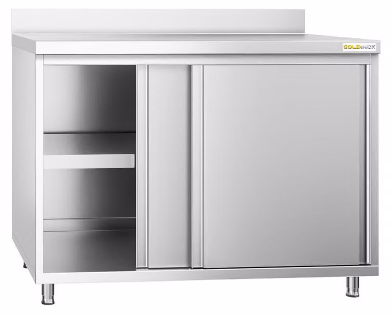 Mobile basso in acciaio inossidabile, dimensioni 1000x600 mm, modello PREMIUM - GOLDINOX