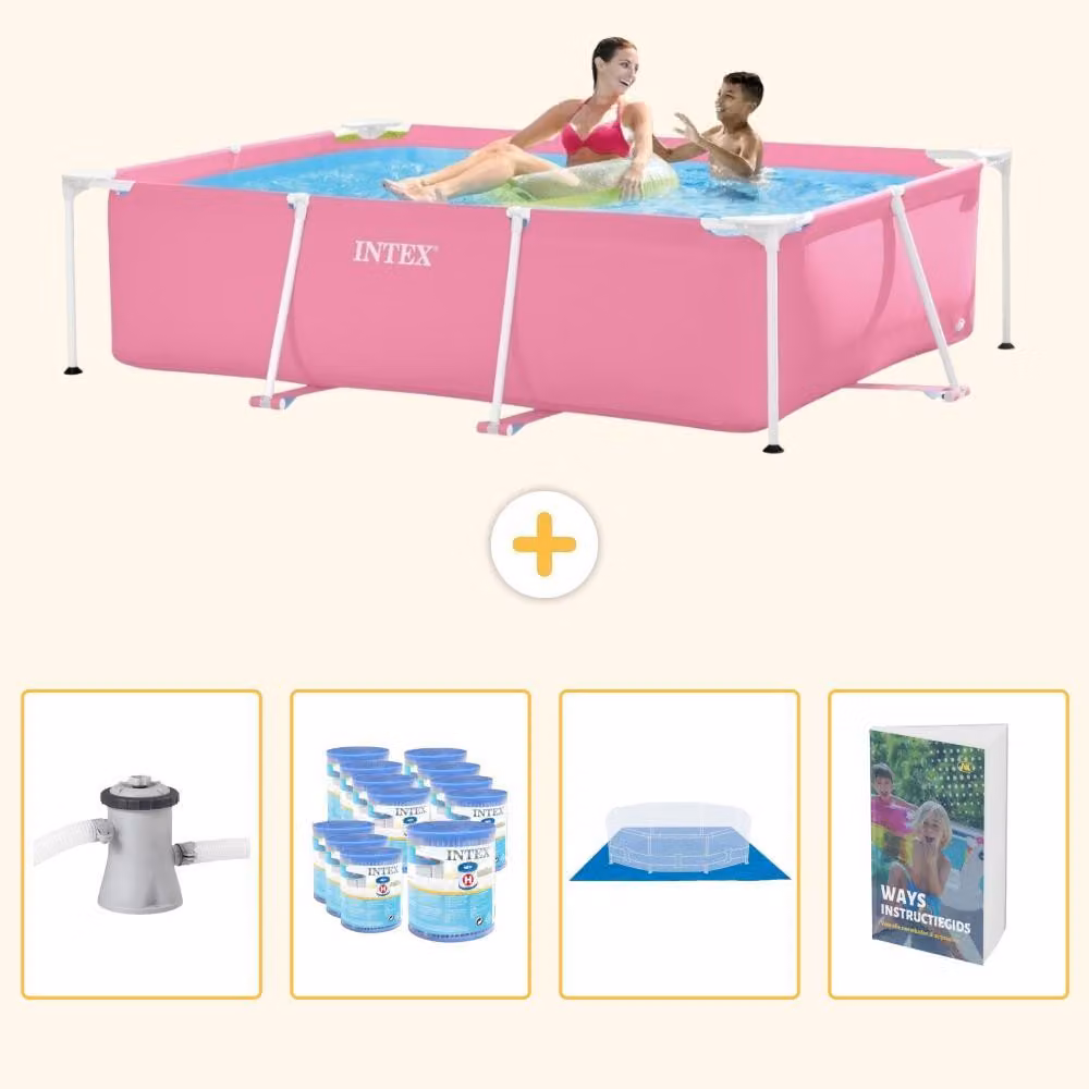 Piscina fuori terra rettangolare - 220x150x60 cm - 5 pezzi - Modello SCB119