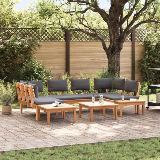 Set Divano da Giardino 4 pz Marrone e Grigio 3356877