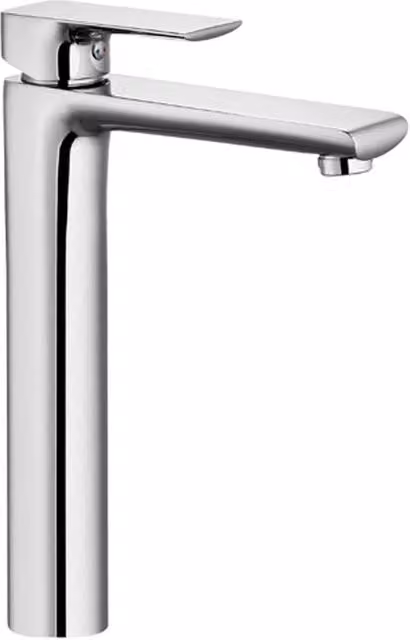 Miscelatore lavabo alto Idrobric serie Hope con leva singola in ottone, finitura cromata argento