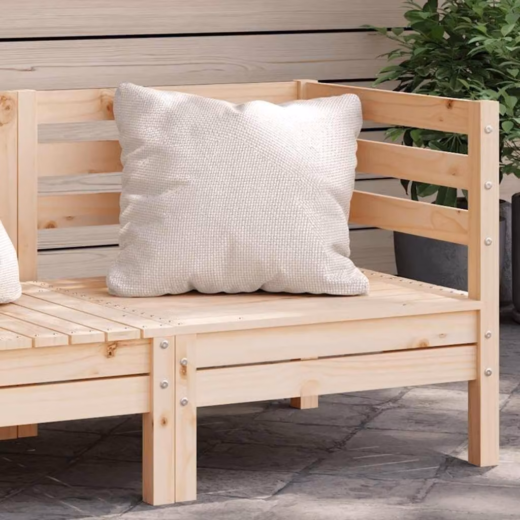 Divano da giardino angolare in legno di abete massello con design a listelli